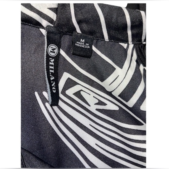 MILANO TUNIC TOP LAYERED GEOMETRIC PATTERN WOMENS SLEEVELESS BLACK SIZE MEDIUM - Picture 8 of 11